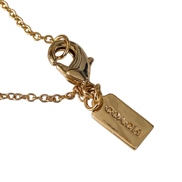 New Authentic COACH Signature Gold Tone Necklace $140 - Picture 3 of 7
